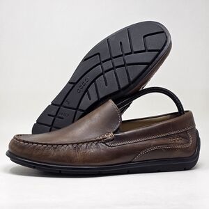 Ecco Men's Classic Moc 2.0 Venetian Leather Loafers Coffee Size 41 EU/7-7.5 US